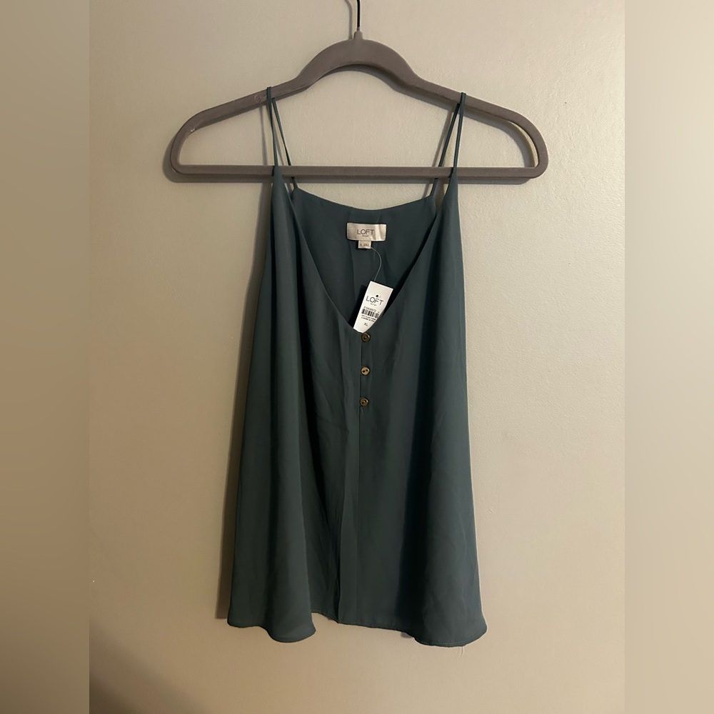 LOFT Green Sleeveless Camisole Top